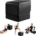 Adjustable Hip Thrust Bench, Pu Glute Machine with 2 Removable Height-Adjustable Training Pads, Multi-Function Full-Body Workout Box Suitable for Glute Presses/Glute Bridges/Box Jumps