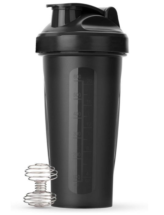 Mr. Pen- Shaker Bottles for Protein Mixes, 34 oz, 1 Pack, Black, Protein Shaker Bottle with Wire Whisk Ball, Blender Bottle