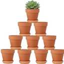 Riseuvo 3 Inch Terra Cotta Pots with Saucer - 12 Pack Clay Flower Pots with Drainage, Great for Plants, Crafts, Wedding Favor (3 Inch)