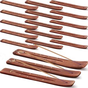 Maxcheck 30 Pcs Wooden Incense Holder for Sticks Sandalwood Incense Sticks Holder Incense Burner Ash Catcher 10 Inch Handmade Inscent Tray for Home Decor Meditation Aromatherapy Yoga, 3 Styles