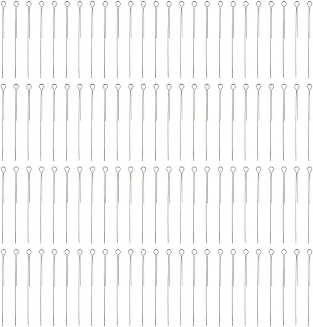 100PCS Silver 70mm x 0.7mm Stainless Steel Fishing Spinner Shafts for DIY Spinner Baits & Buzz Baits