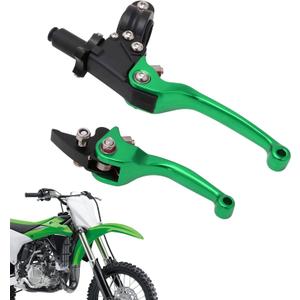 JFG RACING Motorcycle Brake Clutch Lever 7/8'' 22mm Folding Levers Aluminum Alloy Universal for CRF50 KLX SSR TTR 110 125 150 200 250cc Dirt Pit Bike ATV Mini Bike Green