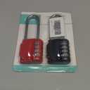 ZHEGE Padlock 2 Pack, 2.6 Inch Long Shackle Combination Lock, 4 Digit Outdoor Waterproof Padlock for School Gym Locker, Fence, Gate, Toolbox (Black and Red)