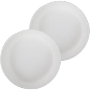 The HC Companies 12 Inch Round Plastic Classic Plant Saucer - Indoor Outdoor Plant Trays for Pots - 12.5"x12.5"x2.13" White (Pack of 2)