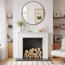Round Wall Mirror 24 Inch Black Vanity Mirror with Metal Frame, Modern Circle for Bathroom, Entryway, Bedroom, Living Room, Wall Mounted Decorative Mirrors
