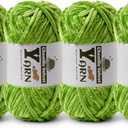 4 Pack Plush Chenille Chunky Yarn - Fluffy Velvet Yarn Crochet for Blanket Knitting and Crocheting - Soft Baby Yarns for Crocheting - Amigurumi Crochet Yarns 100g (87yds) (4 Emerald Green)