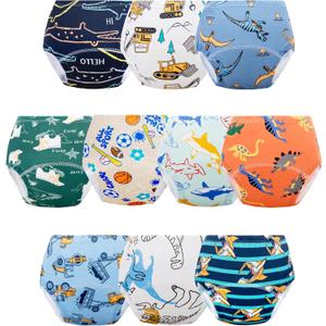 Baby Potty Training Underwear, Cotton Toddler Training Pants for Boys and Girls 2-3 T, 10 Pack, S, Red
