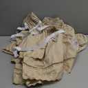 MIYE Wrap Around Ruffled Lace Bed Skirt, Elastic Dust Ruffle with Adjustable Belts, Easy to Put On, Bed Frame Cover, Machine Washable (Embroidered/Beige, King/Queen-15 Drop)