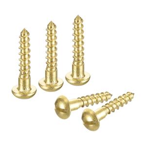 uxcell Wood Screws M2 x 10mm Slotted Round Head Brass Self-Tapping Screw Woodworking Screw 40 Pcs