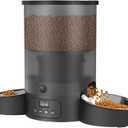 Automatic Cat Feeder for 2 Cats, 3L Food Dispenser SURDY Auto Cat Feeder with 2 Stainless Bowls (Black, 3L)