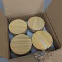 DRKIO 16 Oz Overnight Oats Containers with Bamboo Lids - 4 Pack Glass Storage Jars with Airtight Lids Wide Mouth Mason Food Jars Great for Meal Prep Salad Chia Pudding Snacks Yogurt Sugar Spice Cereal