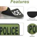 uuKen 3Pcs PVC Police Patch with Hook Fastener Back OD Green for Hats Caps Vests Clothing Bags Backpacks (3 Pack, 1Pcs 4" x 1.4", 1Pcs 6" x 2", and 1Pcs 8.5" x 3")