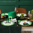 50 Pack St. Patricks Day Decorations, 9" Green St. Patricks Day Plates, Disposable Shamrock Paper Plates, Irish Party Favors Set Shamrock Tableware for St Patty's Day Holiday Table Decor Supplies