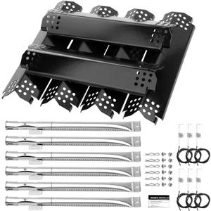 6 Burner Grill Replacement Parts for Nexgrill 720-0898,720-0896CA, Porcelain Steel Grill Flame Tamers & Igniters & Burners Replacement for Nexgrill