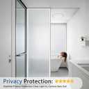 Timeet Window Privacy Film, Frosted Glass Window Clings, Static Cling Heat UV Blocking Anti-Glare Frosting Stickers, Decorative Bathroom Door Coverings Day and Night, 23.6 x 6.5 Feet, Pure