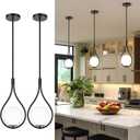 AUTELO 2 Pack Pendant Lights Kitchen Island, Modern Pendant Lights in Black Finish with Milky White Globe Glass, Black Pendant Light Fixtures, 1-Light Hanging Lamp for Kitchen Island H9377 MGBK-2PK
