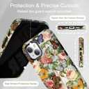 Compatible for iPhone 15 Plus Case Vintage Butterfly Rose Cute Aethetic Design for Women Girls [Compatible with Magsafe] Shockproof Anti-scratch Phone Case for iPhone 15 Plus, Retro Butterflies