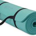 Gaiam Essentials Thick Yoga Mat Fitness & Exercise Mat with Easy-Cinch Yoga Mat Carrier Strap, 72"L x 24"W x 2/5 Inch Thick (Teal)
