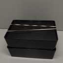 2 Pack Multipurpose Stackable Storage Bins With Lids, 7x10 Inch Plastic Containers For Home And Office Organization, Black