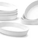 UIBFCWN Au Gratin Baking Dishes, 7.5''x4.5'' Ceramic Oval Baking Dish for Single Serving, Individual Casserole Dishes Oven Safe, Au Gratin Pans for Lasagna & Cobblers, 11.5oz, Set of 8