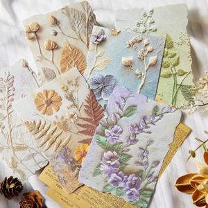 138 Sheets Scrapbook Paper Aesthetic Textured Fade Paper 3D Embossed Flower Plant Scrapbooking Supplies Decorative Bloom Floral Embossing Pad for Decoupage Journal Craft DIY Card Gift