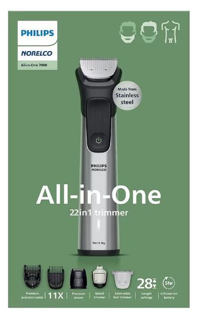 Philips Norelco All-In-One 7000 (MG7975/49) 22-In-1 Face & Body Trimmer, 1.0 set