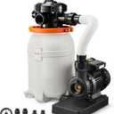 VEVOR 10 in Sand Filter Pump for Above Ground Pool, 0.33 HP 3000 GPH, Swimming Pool Sand Filter Pump with Pre-Assembled Core & Leak-Resistant Design, 6-Way Valve, High-Efficiency Filtration for Pools
