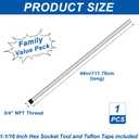 Magnesium Anode Rod 44" for Hot Water Heater,Compatible with Rheemm A.O. Smithh Giantt,Reliancee Richmondd,Hex Head 3/4" NPT x 44" Corroation Protect Rotten Egg Smell for Home Water Tank