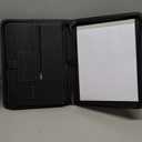 STYLIO Zipper Padfolio Portfolio Binder Organizer | Faux Leather Portfolio for Resume, Documents, Phone, Tablet, Business Supplies and Cards | Notebook Organizer with Letter Sized Notepad Included (21.5" x 13.5" (Opened Up), Black)