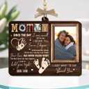 3 x Tiny Detalles Mothers Day Gifts for Mom from Daughter Son, Wooden Picture Frame Ornament, Grandma Gift, Birthday Gifts for Mom, Personalized Photo Keepsake, Hanging Car Decor