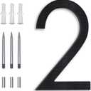 8 Inch Floating House Numbers, Address Numbers For Houses Large Black Exterior Street Metal Modern House Numbers for outside Floating Mount Or Flush Mount Aluminum Home Door