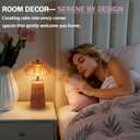 MJ PREMIER Cordless Lamp, Battery Operated Lamp with Timer, Crystal Glass Flower Lampshade, Small Table Lamps, Decorative Led Light for Bedroom Living Room Shelf (L-Pink)