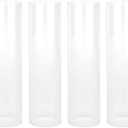Koyal Wholesale Glass Hurricane Candle Holders, Tall Cylinder Chimney Tubes, Open On Both Ends for Pillar, Taper Candles Cover, Wedding Centerpieces Decorations, Bulk Set (6, 3" W x 8" H)