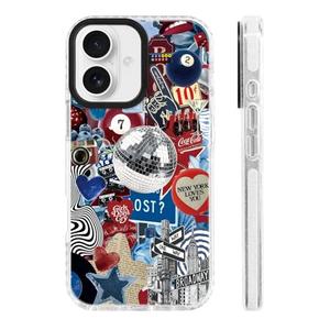 ChiCs-Flaura for iPhone 16 Case [Military-Grade Drop Protection/Retro Soft TPU Protective/Camera Protection/for Women & Girls]-Retro NYC Disco Urban Collage