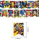 Cartoon For Robot Party Supplies,Birthday Decorations Set Include Banner, Balloons, Hanging Swirls, Cake Cupcake Toppers for Boys Girls Party