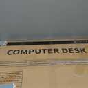 ODK Reversible Gaming Desk LED Lights, 40 Inch Computer Desk with Storage Shelves & Monitor Stand, Study Table for Home Office, Small Space Bedroom, Carbon Fiber, Rustic Brown