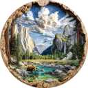 3D Visual Art Puzzles for Adults 1000 Pieces, National Park River Landscape Nature Unique Hard 1000 Pieces Jigsaw Puzzles for Adults, 1000 Pieces Round Puzzle for Adults