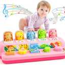 Duchong Toys for 1 Year Old Girls, Interactive Pop Up Toy with Music & Light, Montessori Learning Toys for Infant Baby Toddler 9-12-18 Months, First 1st Birthday Gifts for Girls Boys