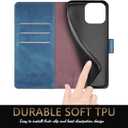 2 x SUANPOT Compatible with iPhone 16 Pro Max 6.9" Wallet case with RFID Blocking Credit Card Holder,Flip Book PU Leather Protective Cover Women Men for Apple 16 Pro Max Phone case Sky Blue