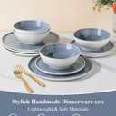 LERATIO Ceramic Dinnerware Sets for 6,18-Piece Plates and Bowls Set