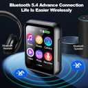 MP3 Player with 128GB TF Card, Bluetooth 5.4 Lossless Sound Audio Player, 2" Touch Screen Portable Music Player with Speaker, Voice Recorder Digital Cameras (with Camera, Black, 2")