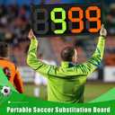 Football Soccer Manual Substitution Board Portable Scoreboard Double Sided Display Manual Scoreboard with a Handbag for Referee Change Player Additional Time Tennis Basketball Baseball