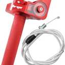 GWH Motorcycle CNC Universal Throttle Grip 7/8" 22mm Quick Twister with Throttle Cable for KLX CR CRF EXC XR CRF50 CRF230 50 70 110 125 230 250 Dirt Pit Bike Motocross Motorbike ATV (Red)