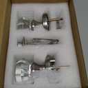 Crystal Glass Door Knobs Interior, Modern Bathroom Bedroom Door Knobs with Lock Privacy Function, Satin Nickel