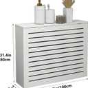 Radiator Cover Shelf White Heater Cover with Shelf Wooden Radiator Covers Radiator Cover for Old Radiator No Drill Radiator Shelf for Office Living Room Bedroom Hallway (39.3 x 31.4 x 7.8 in)