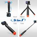 SOONSUN 4in1 Floating Selfie Stick Tripod for GoPro Hero 13 12 11 10 9 8 7 6 5 4 3, Max, AKASO, Osmo Action 3/4/5 Pro Camera - As Waterproof Extension Monopod Pole Floating Handle Grip Tripod Stand