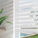 Joydeco 46 Inch Wide Cordless White Sheer Zebra Blinds for Windows,Privacy Light Filtering Dual Layer Roller Shades for Home Office Bedroom, 46" W×75" H