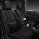 Wrangler Seat Covers 2007-2026 Full Set, Waterproof Leather Interior Sets with Lumbar Support Custom Fit for Jeep Wrangler JK JL 4 Door Unlimited Sahara/Sport/Rubicon X 392 Willys, Black Red