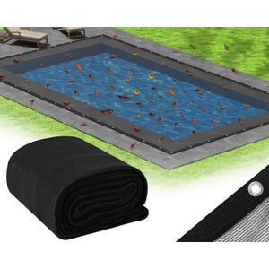 25 x 45 Ft Pool Leaf Cover, Thick Heavy Duty Mesh Net for inground Pools, Winter Rectangular Pool Leaf Cover with Reinforced Grommets to Protect from Leaves