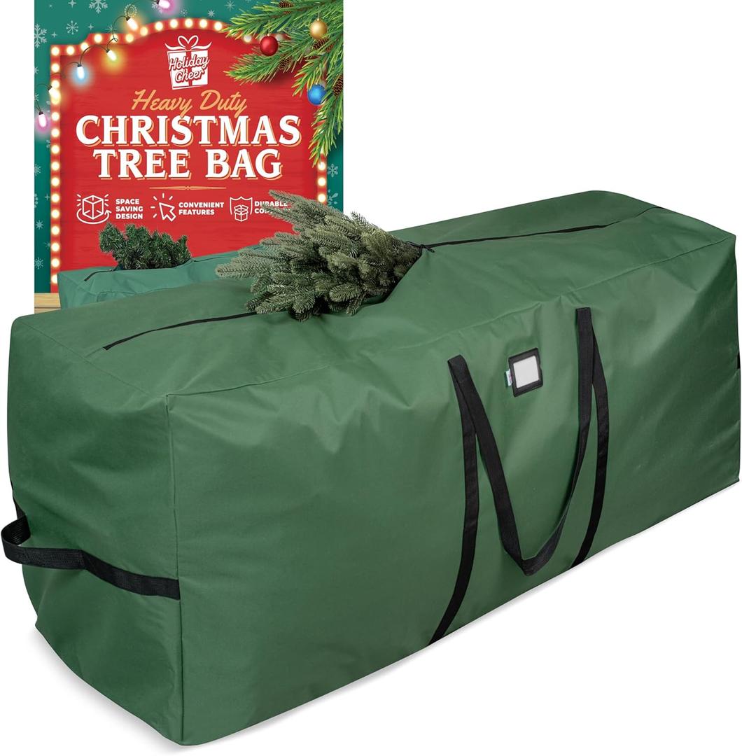 Holiday Cheer Christmas Storage Bag Heavy Duty Fits Up to 7.5ft Tall Artificial Tree, Waterproof with Durable Handles & Zipper Xmas Tree Storage Bag (Green)